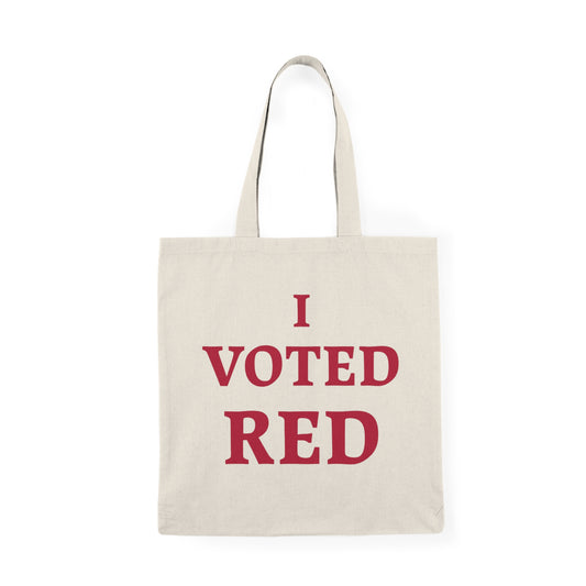 I Voted Red Natural Tote Bag